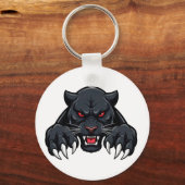 Aggressive Black Panther With Red Eyes キーホルダー (裏面)