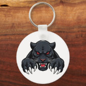 Aggressive Black Panther With Red Eyes キーホルダー (正面)