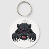 Aggressive Black Panther With Red Eyes キーホルダー (裏面)