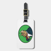 Aggressive Bull in Business Suit ラゲッジタグ (正面縦)