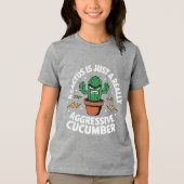 Aggressive Cucumber – Funny Cactus Pun トライブレンドＴシャツ (正面)