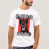 Aggressive Doberman Pinscher Gothic Metal Art Tシャツ (正面)