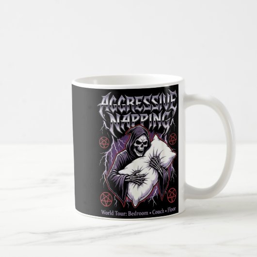Aggressive Napng Funny Heavy Metal Grim Reaper Sle コーヒーマグカップ (右)