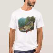 Aggressive Pike Fishing Art T-Shirt – Predator Fis Tシャツ (正面)