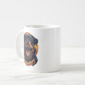 Aggressive Rottweiler Dog Art Coffee Mug - Fierce  コーヒーマグカップ (正面左)
