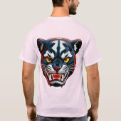 Aggressive Tiger Head Illustration Tシャツ (裏面)