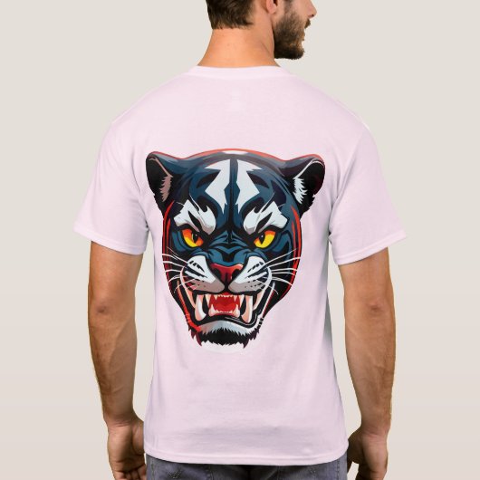 Aggressive Tiger Head Illustration Tシャツ (裏面)