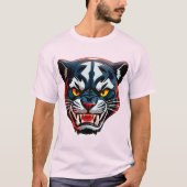 Aggressive Tiger Head Illustration Tシャツ (正面)