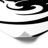 Aggressive White and Black Tribal Wolf ポスター (角)