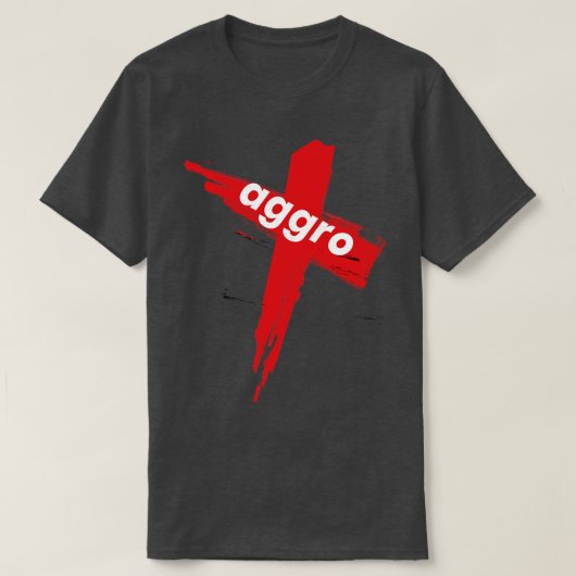 Aggroの攻撃的行動単語M Tシャツ (デザイン正面)