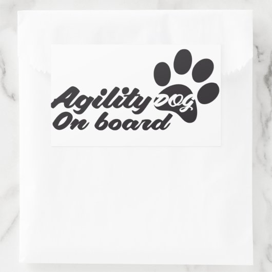 Agility Dog On Board 長方形シール (バッグ)
