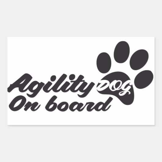 Agility Dog On Board 長方形シール (正面)