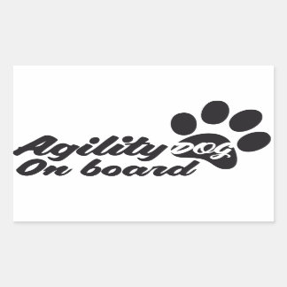 Agility Dog On Board 長方形シール