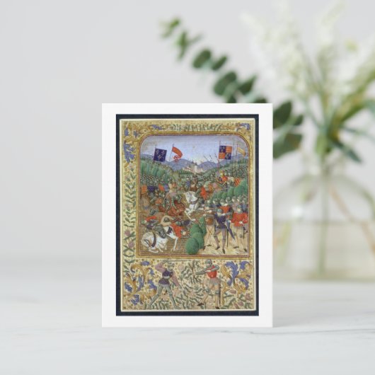 Agincourtの戦い、1415年10月25日(w/c papで ポストカード (スタンド正面)