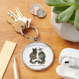 Aging humor for cat loving friends husband wife ch キーホルダー