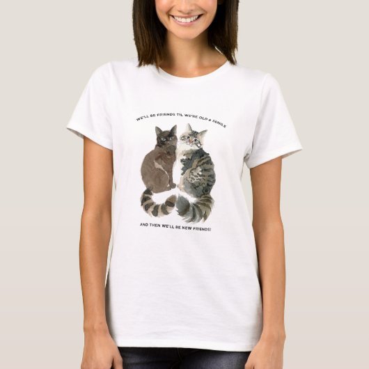 Aging humor for cat loving friends husband wife ch tシャツ (正面)