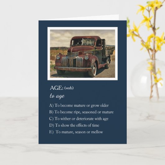 Aging - I'll Make it up as I Go - Birthday Card カード (黄色い花)