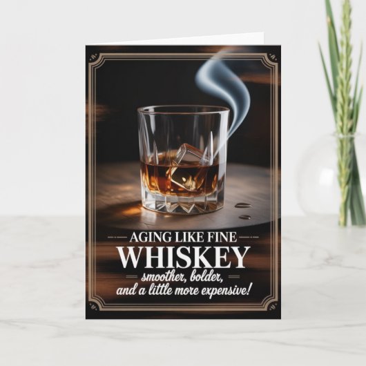 Aging Like Fine Whiskey – Birthday Design for Him カード (正面)