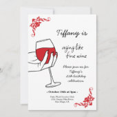 Aging Like Fine Wine Birthday Party 招待状 (正面)