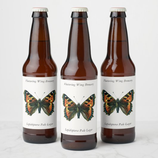 Aglais urticae - The Small Tortoiseshell Butterfly ビールラベル (ボトル)