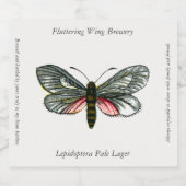 Aglaope infausta – アーモンド – ツリーリーフスケルトン ビールラベル (シングルラベル)