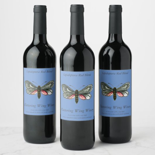 Aglaope infausta - Almond-Tree Leaf Skeletonizer W ワインラベル (ボトル)