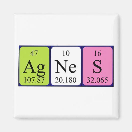 Agnes周期表名磁石 マグネット (正面)