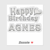 Agnes Happy Birthday silver Aufkleber Sticker シール (シート)