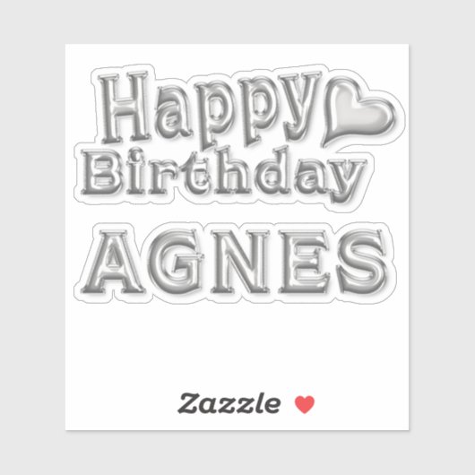 Agnes Happy Birthday silver Aufkleber Sticker シール (シート)