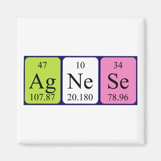 Agnese periodic table name magnet マグネット (正面)