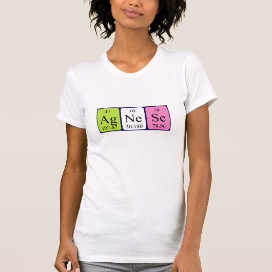 Agnese periodic table name shirt tシャツ (正面)