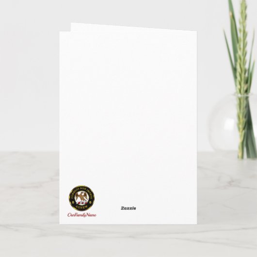 Agnew Crest & Robinタータンチェック付きパーソナライズされたクリスマス カード (裏面)