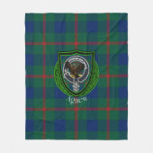 Agnew Scottish Clan Tartan & Crest フリースブランケット (正面)