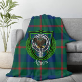 Agnew Scottish Clan Tartan & Crest フリースブランケット