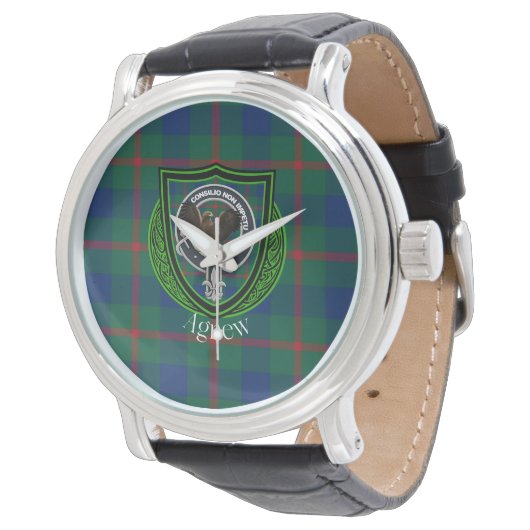 Agnew Scottish Clan Tartan & Crest 腕時計 (アングル)
