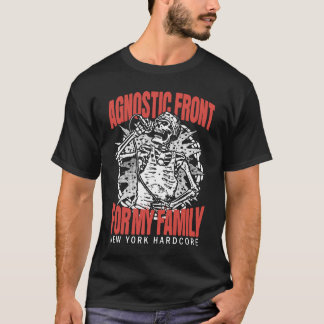 Agnostic Frontの「For My Family」のスケルトン Tシャツ