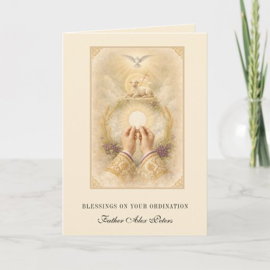 Agnus Dei Eucharist Priest Ordination Blessing カード (正面)