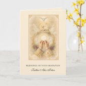 Agnus Dei Eucharist Priest Ordination Blessing カード (黄色い花)