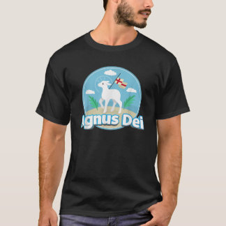 Agnus Dei Lamb神ラテンマス伝統的カトリック Tシャツ