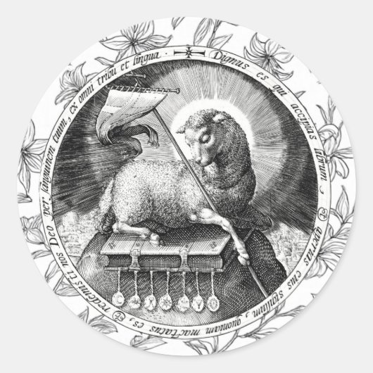 Agnus Dei Lamb of God Round Sticker ラウンドシール (正面)