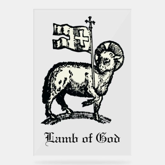 Agnus Dei The Paschal Lamb of God Fine Art アクリルサイン (正面)