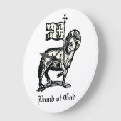 Agnus Dei The Paschal Lamb of God Fine Art  ラージ壁時計 (傾斜)