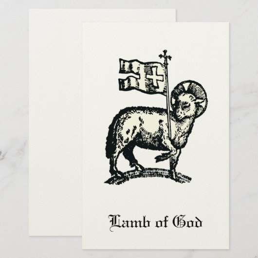 Agnus Dei The Paschal Lamb of God Fine Art 便箋 (正面/裏面)
