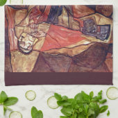 Agony, The Death Ag闘by Egon Schiele キッチンタオル (折り畳み)