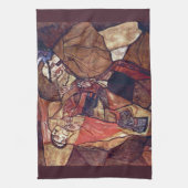 Agony, The Death Ag闘by Egon Schiele キッチンタオル (縦)