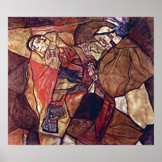 Agony, The Death Ag闘by Egon Schiele ポスター (正面)