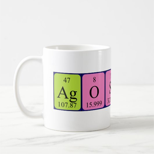 Agostina定期的なテーブル名mug コーヒーマグカップ (左)