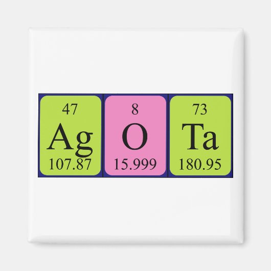 Agota周期表名磁石 マグネット (正面)