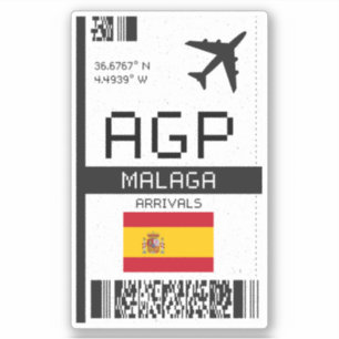 AGPマラガボーディングパス – スペイン空港旅行 シール