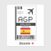 AGPマラガボーディングパス – スペイン空港旅行 シール (シート)